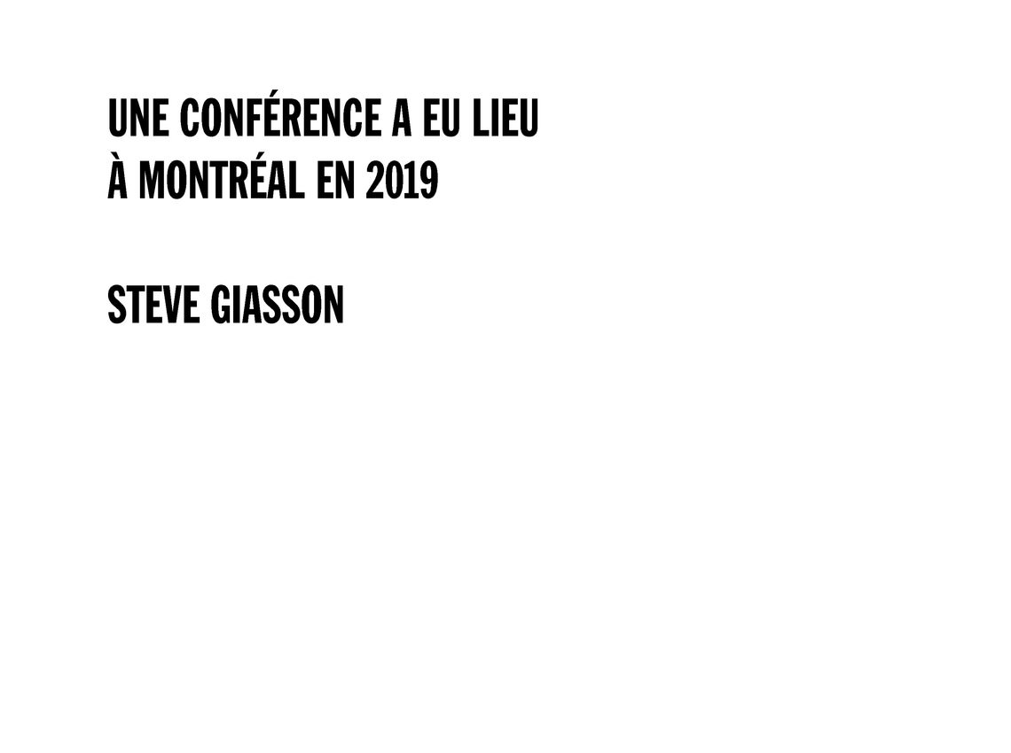  - UNE CONFÉRENCE À PROPOS DES DISCUSSIONS DE IAN WILSON